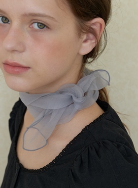 直邮 韩国官网代购 Among 优雅精致欧根纱丝带围巾女士装饰丝巾