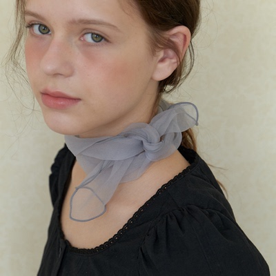 直邮 韩国官网代购 Among 优雅精致欧根纱丝带围巾女士装饰丝巾