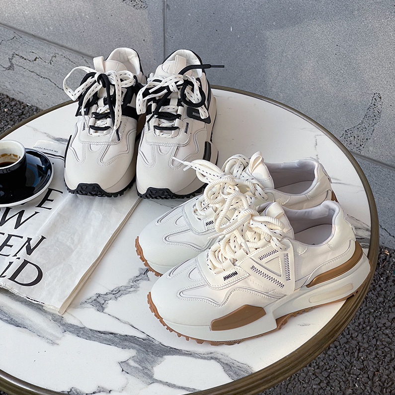 代购naning9增高厚底羊皮运动鞋