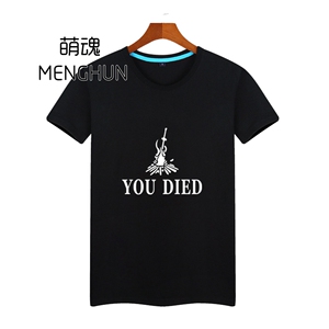 主机游戏黑暗之魂 赞美太阳个性火堆印花时尚潮流纯棉T恤AC946