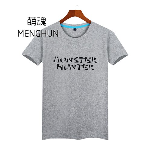 怪物猎人游戏周边monsterhunter个性字母潮流纯棉T恤AC828