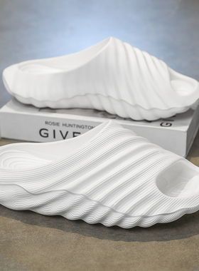 DENSUNCOO洞洞鞋男夏季外穿半拖踩屎感包头凉拖鞋大码沙滩凉鞋男