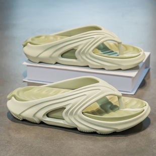 DENSUNCOO厚底人字拖男夏潮流防滑耐磨休闲百搭青少年软底男凉拖