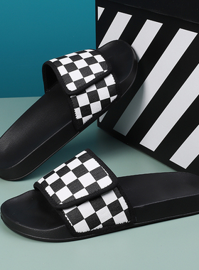 DENSUNCOO潮牌拖鞋男夏季外穿欧洲站防滑一字魔术贴运动沙滩凉拖