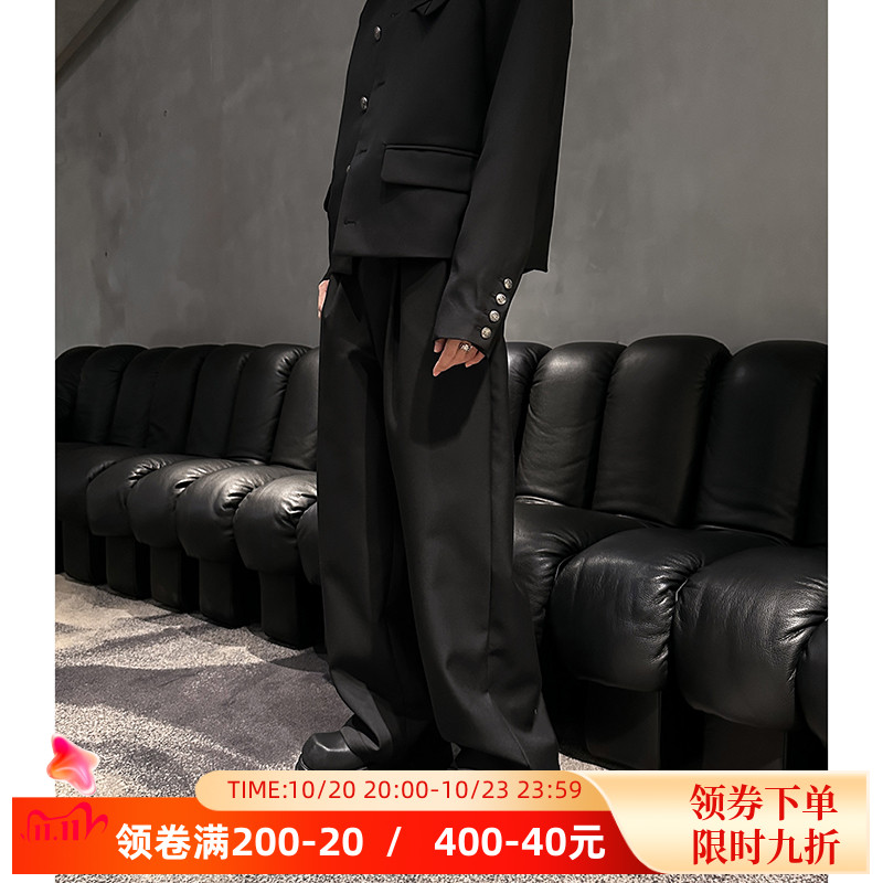 版型超好一款西装裤男高级感垂感直筒休闲西裤百搭男模裤子潮痞帅