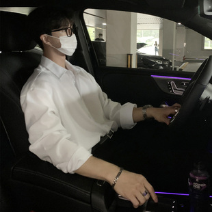 恶棍那不勒斯衬衫男长袖韩版设计感帅气很仙的衬衣休闲痞帅打底衫