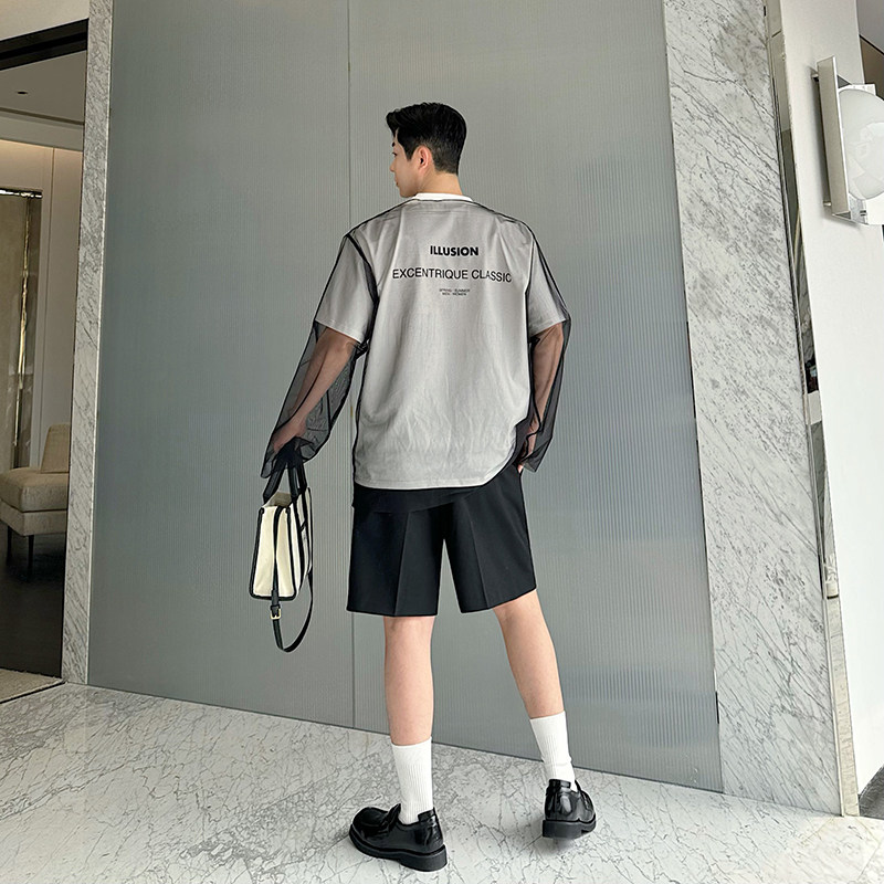 24ss夏季搭配神器长袖网纱时尚韩版设计感防晒罩衫t恤上衣外搭潮