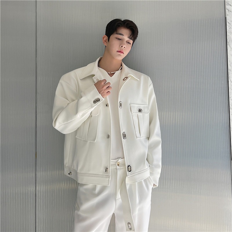 春季小众设计感金属扣夹克男短工装痞帅网红高级感休闲外套发型师,男装,夹克,淘宝优惠券,粉丝福利购,淘宝优惠卷