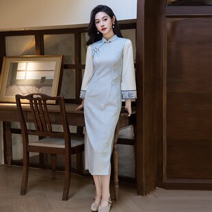 售楼部星级酒店餐饮餐厅服务员茶艺秋冬旗袍女美容院前台客服接待