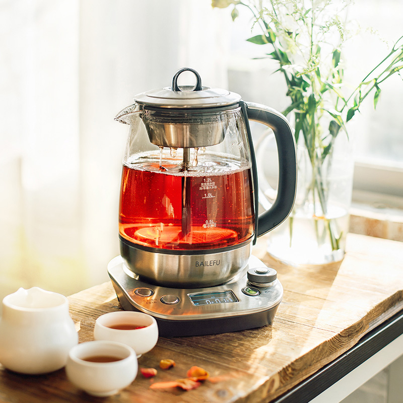 百樂富黑茶煮茶壺全自動蒸汽煮茶器玻璃養(yǎng)生壺電熱水壺普洱蒸茶壺