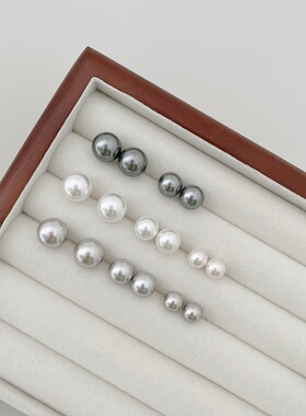 HEGG|正圆强光施家珍珠耳钉女法式轻奢小众高级感14K包金气质耳环