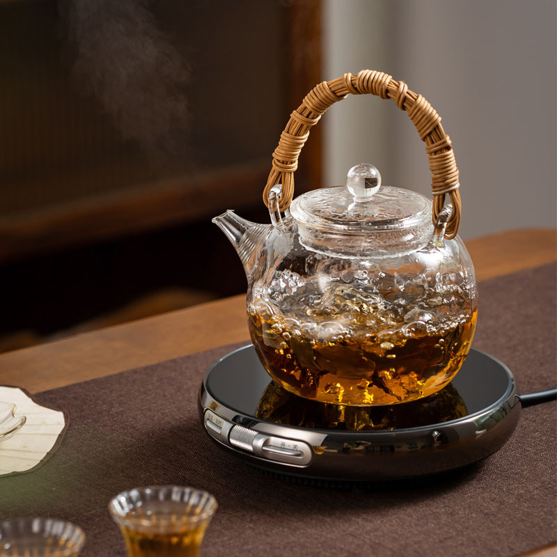 玻璃提梁茶壶加厚玻璃煮茶壶高硼硅茶壶耐热玻璃泡茶壶