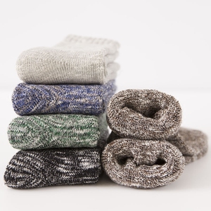 保暖袜加绒加厚抗寒毛巾袜冬季纯棉厚袜子男冬天厚款毛线袜中筒袜