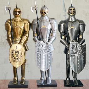 罗马盔甲武士模型酒吧餐厅酒店大堂企业门厅超大型落地摆件装饰品