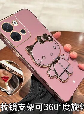 专用oppoPHM110手机壳reno9硅胶opρo防摔0pp0ren09保护套reon9女款软壳phm110创意新款外套补妆镜子支架套