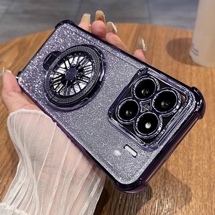适用小米15手机壳旋转陀螺支架xiaomi15pro保护硅胶镜头膜全包防摔m15透明软mi男十五por女15p四角气囊套新款