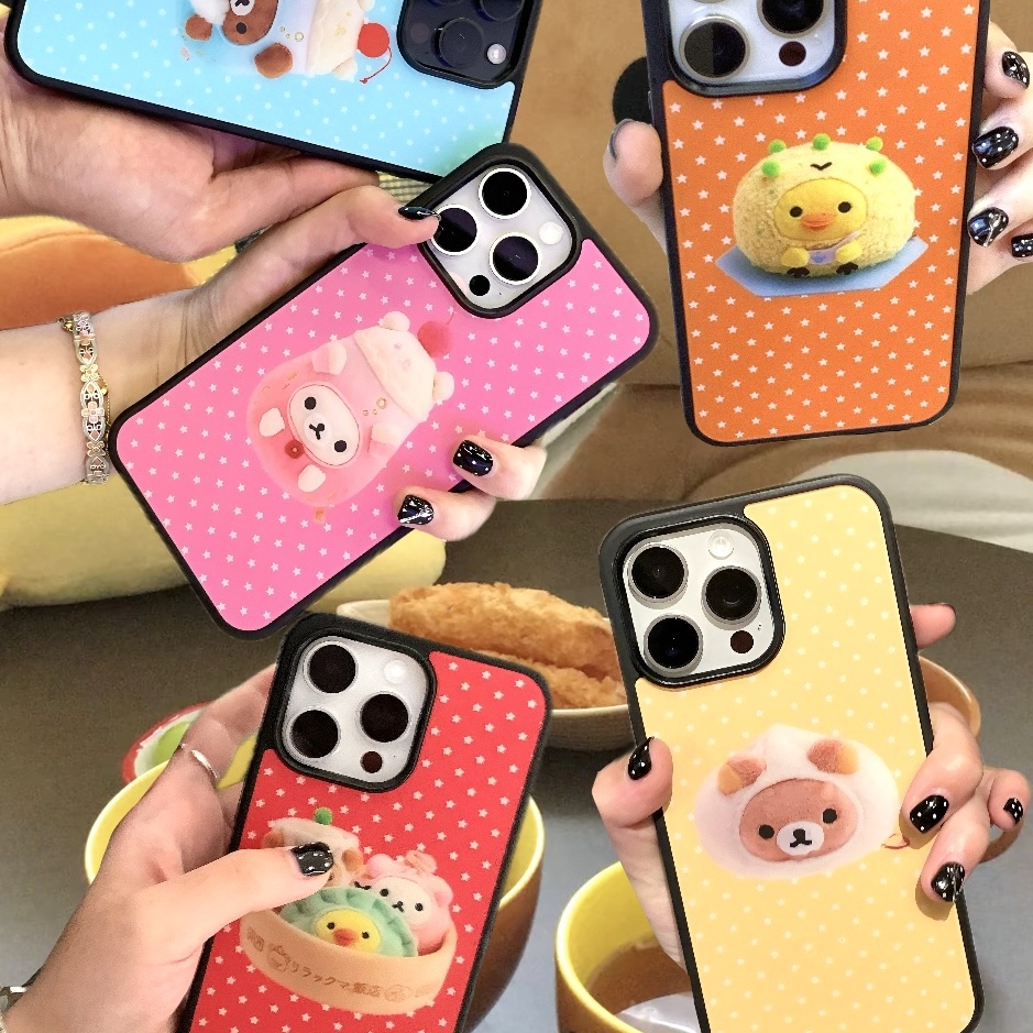日韩星星饱和色系轻松食物熊萌手机壳iPhone17Pro/16promax苹果15/14/13/12/17Air保护套