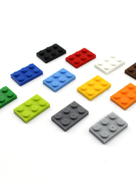 小颗粒积木2x3孔矮片薄片兼容通用3021基础零配件DIY益智拼插散件