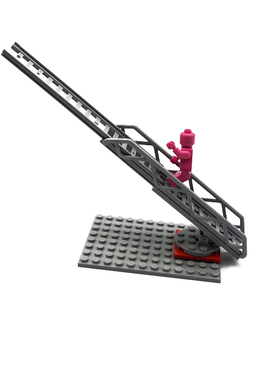 小颗粒积木11299带侧支消防云梯子兼容通用15118场景旋转轨道桥梁