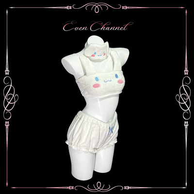 可爱玉桂狗珊瑚绒少女内衣套装