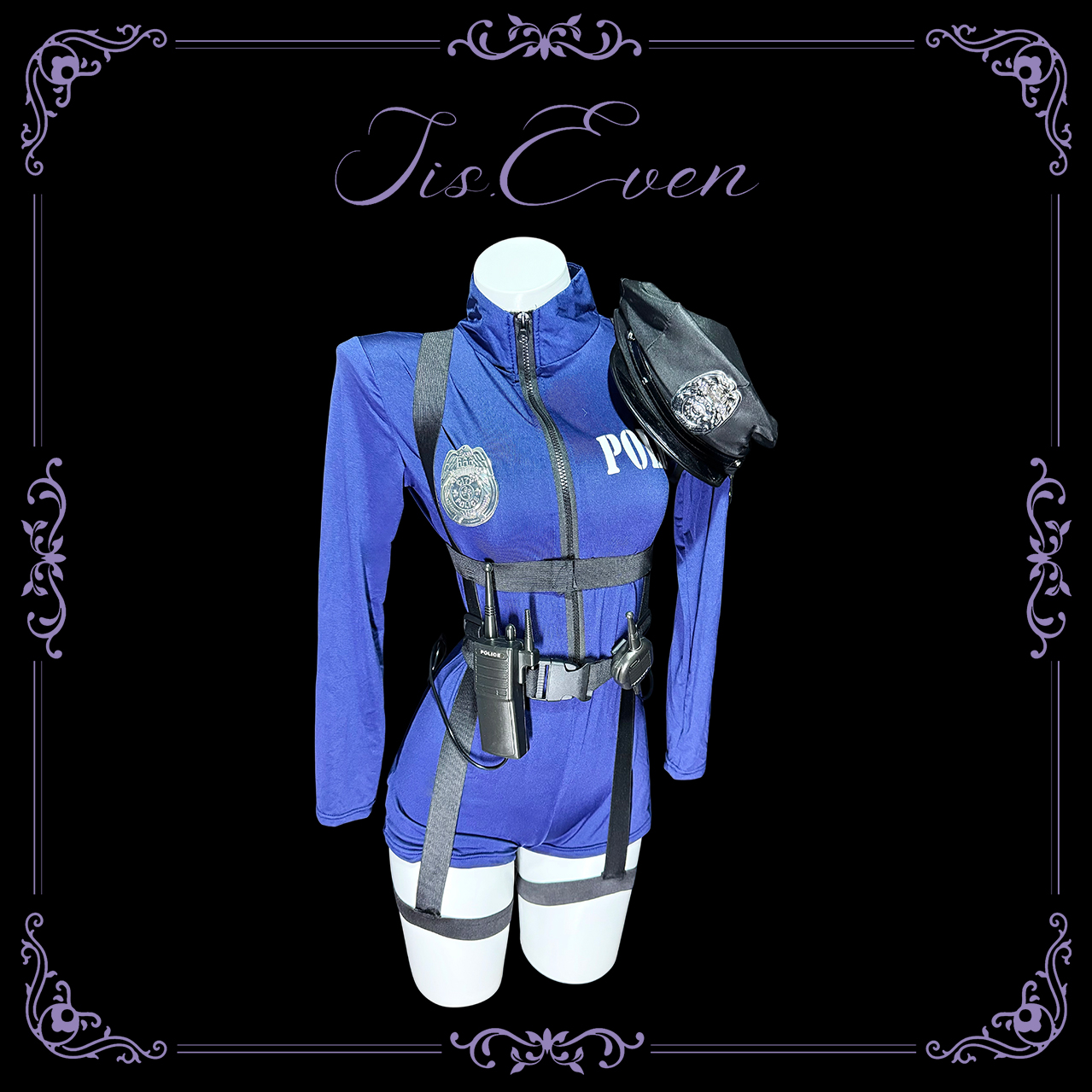 御姐性感女警cos收腰绑带紧身衣