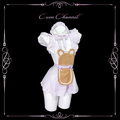 纯欲荷叶边露背女仆围裙收腰套装