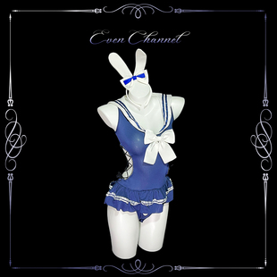 even学姐：清甜水手*纯欲蝴蝶结绑带兔女郎cos情侣约会制服睡裙