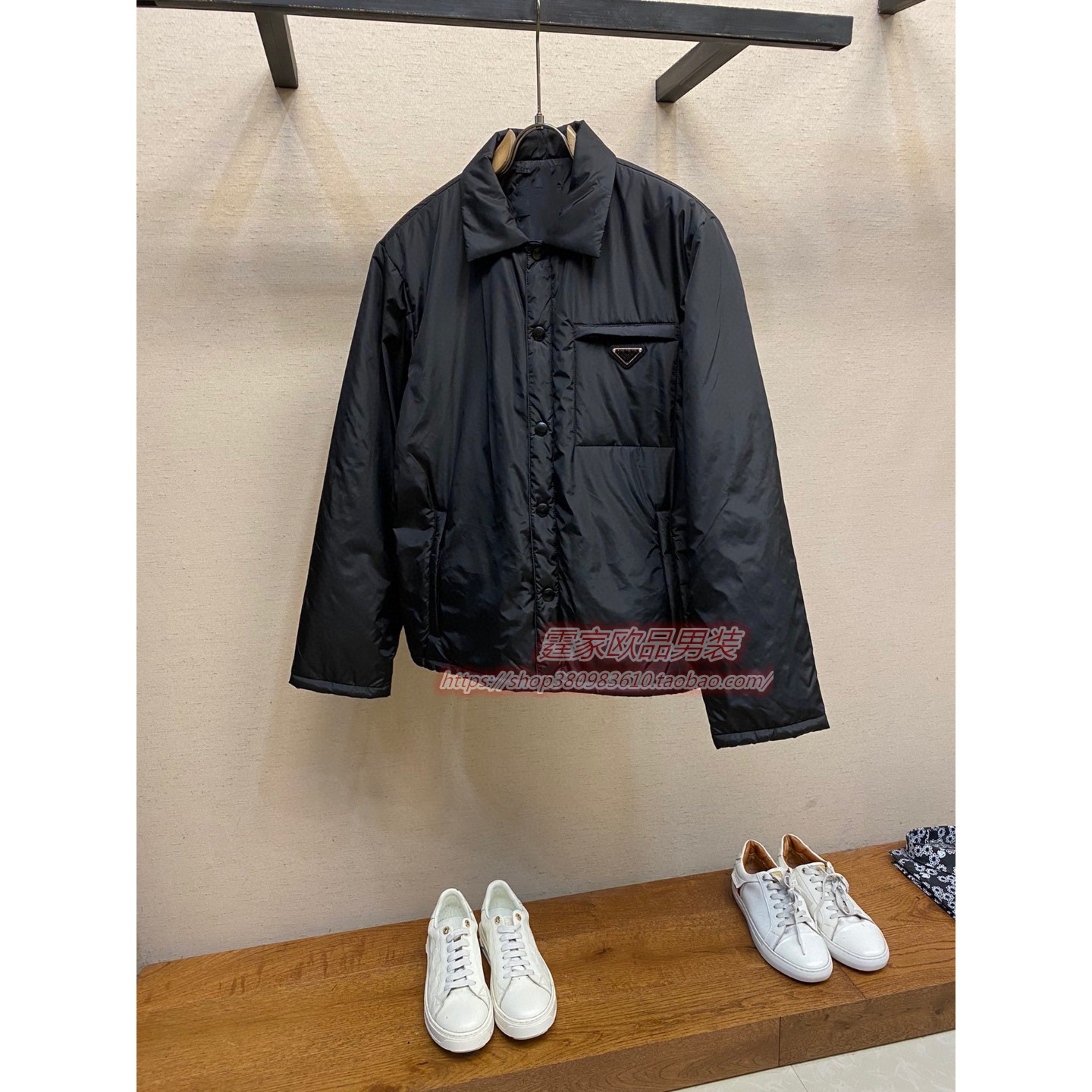 轻奢秋冬新款男棉衣时尚百搭潮流翻领欧洲站休闲上衣简约外套棉服