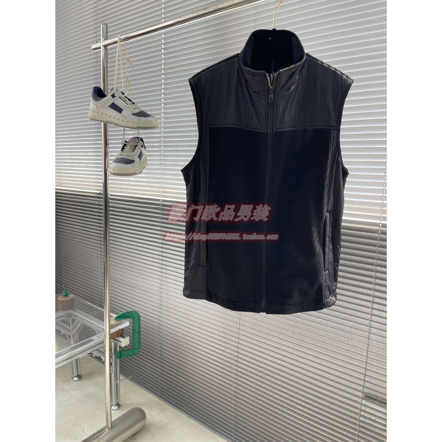 欧洲站极简秋冬新款男士休闲马甲时尚百搭立领无袖背心男装潮户外