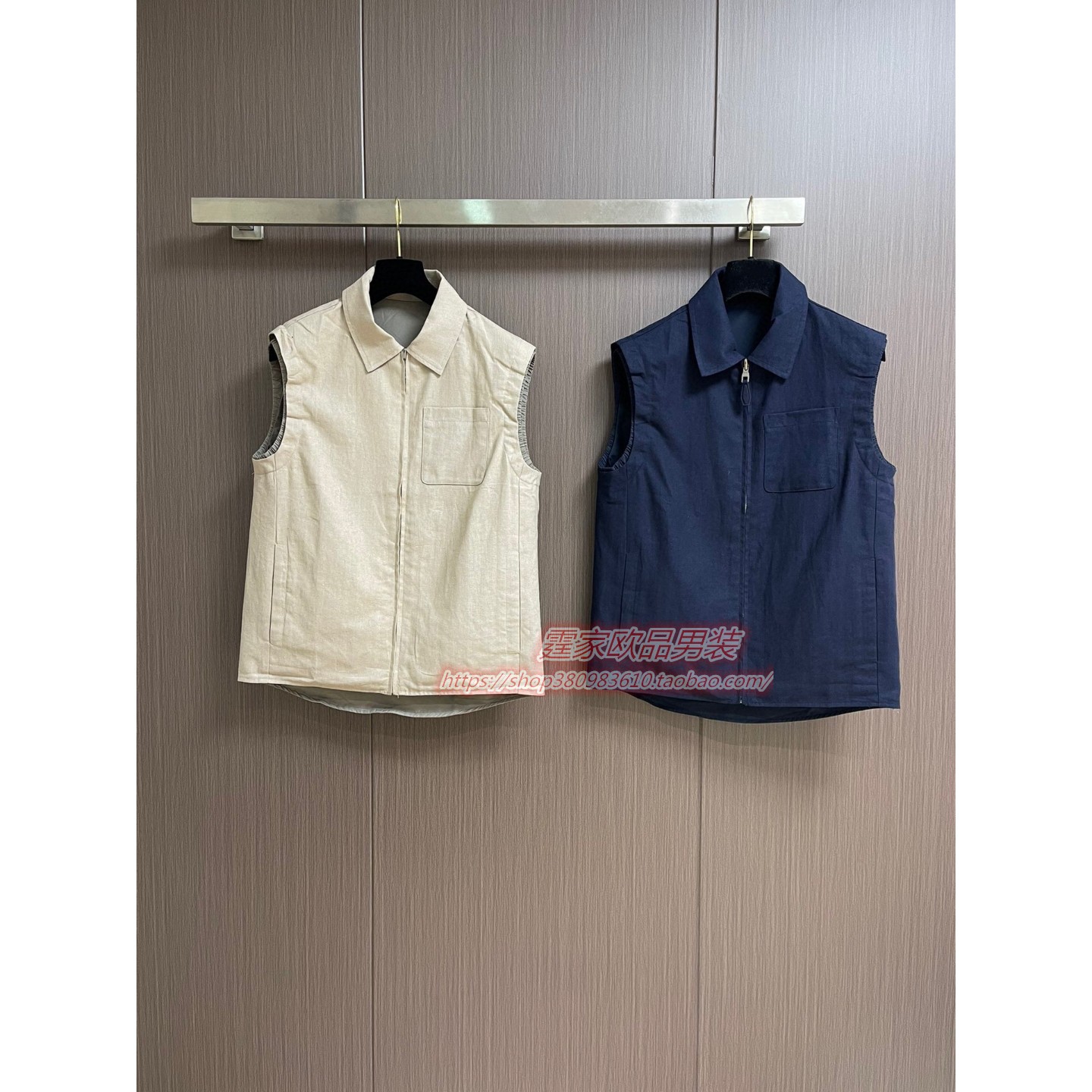 轻奢秋冬新款男马甲时尚百搭潮流翻领拉链外套欧洲站休闲上衣简约