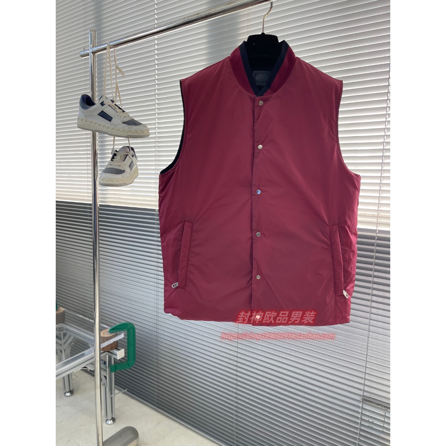 极简新款男士立领马甲时尚潮流休闲无袖外套户外马甲双面穿羽绒