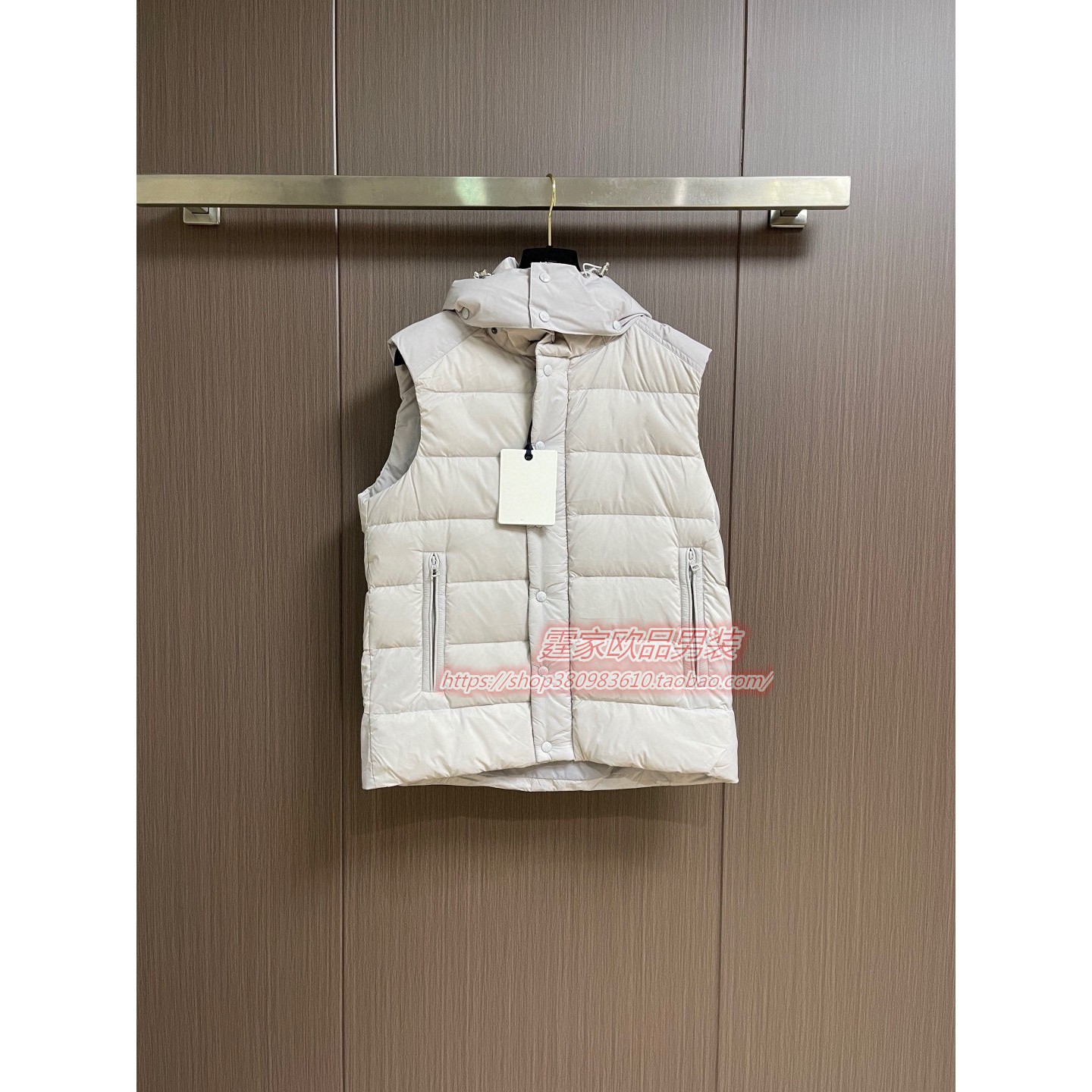 轻奢秋冬新款男马甲时尚羽绒潮流连帽欧洲站休闲上衣简约打底衫潮