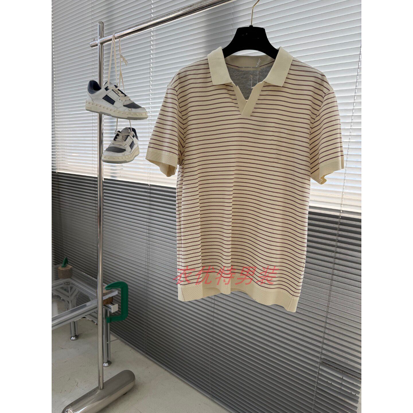 2026新款春夏季青年男士简约短袖T恤翻领Polo衫商务T血条纹上衣服