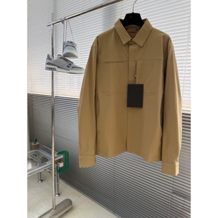 潮流简约休闲翻领夹克长袖 衬衫 欧美韩版 2026春季 上衣外穿 外套男士