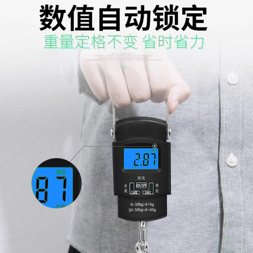 高精度手提秤便捷式钓鱼快递秤电子秤克秤精准卖菜弹簧挂称50kg