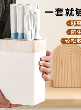 拜格刀具厨房套装组合菜刀菜板二合一家用切片刀水果砧板全套厨具