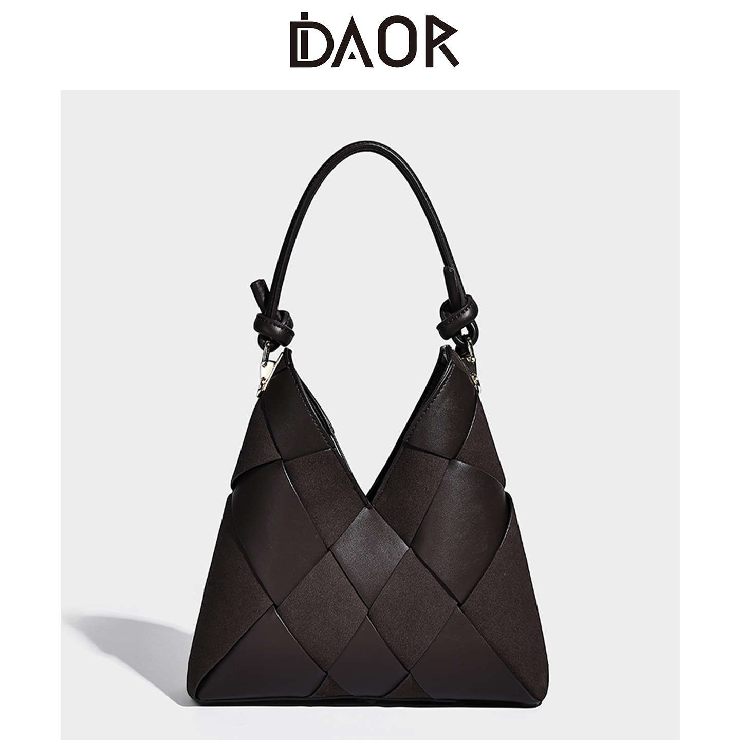 DAOR小众设计真皮编织腋下包女高级感托特包时尚手提包单肩斜挎包