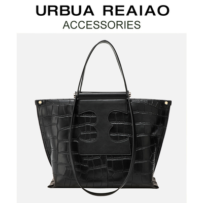 URBUAREAIAO鳄鱼纹真皮托特包