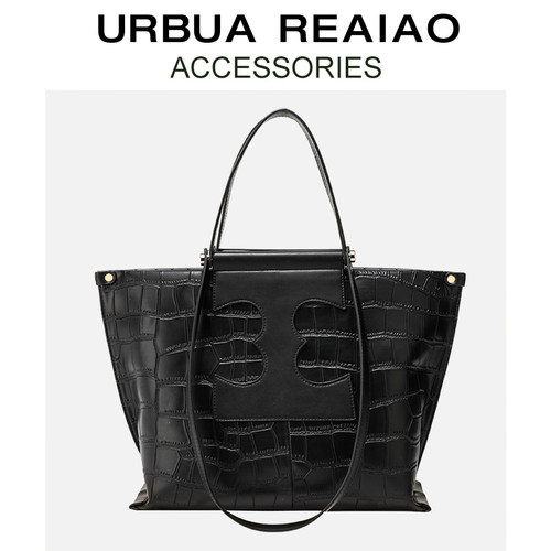 URBUAREAIAO鳄鱼纹真皮托特包