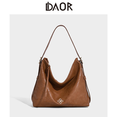 DAOR明星同款松涛牛皮hobo腋下包