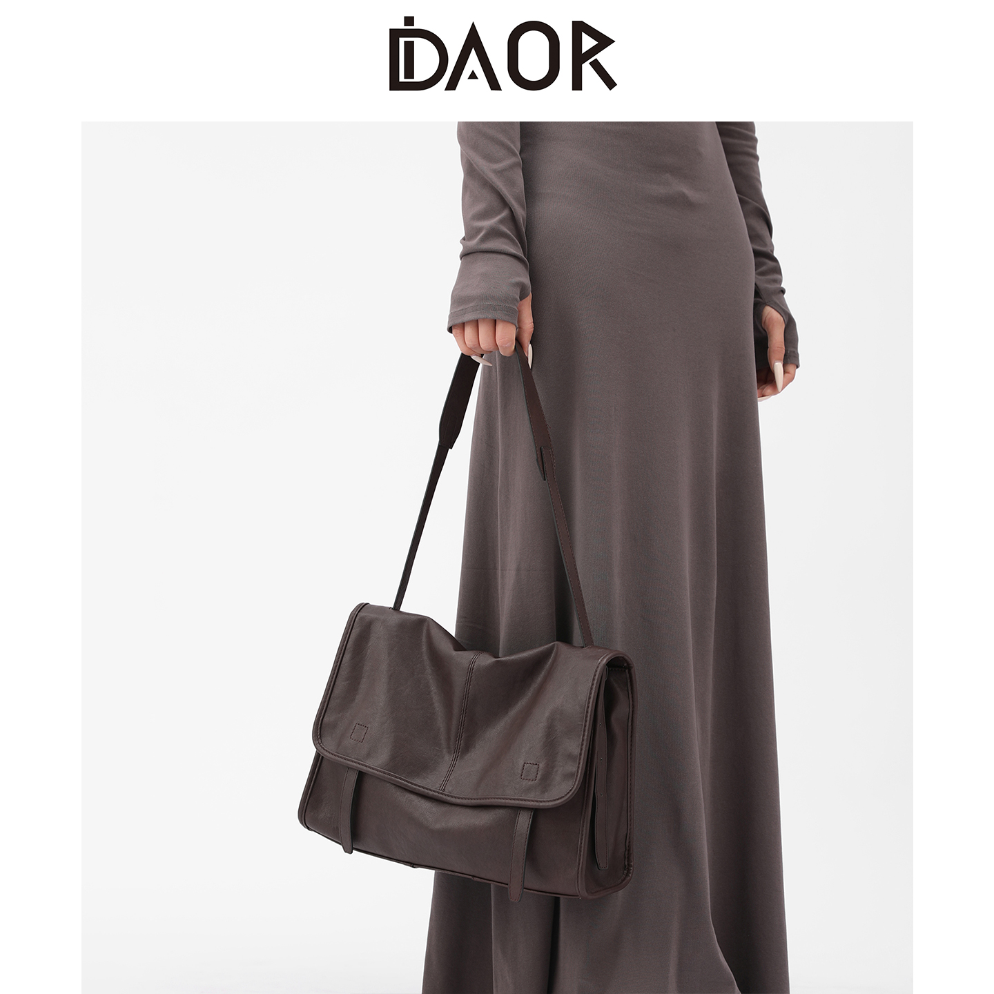DAOR植鞣羊皮信使漫邮包复古休闲