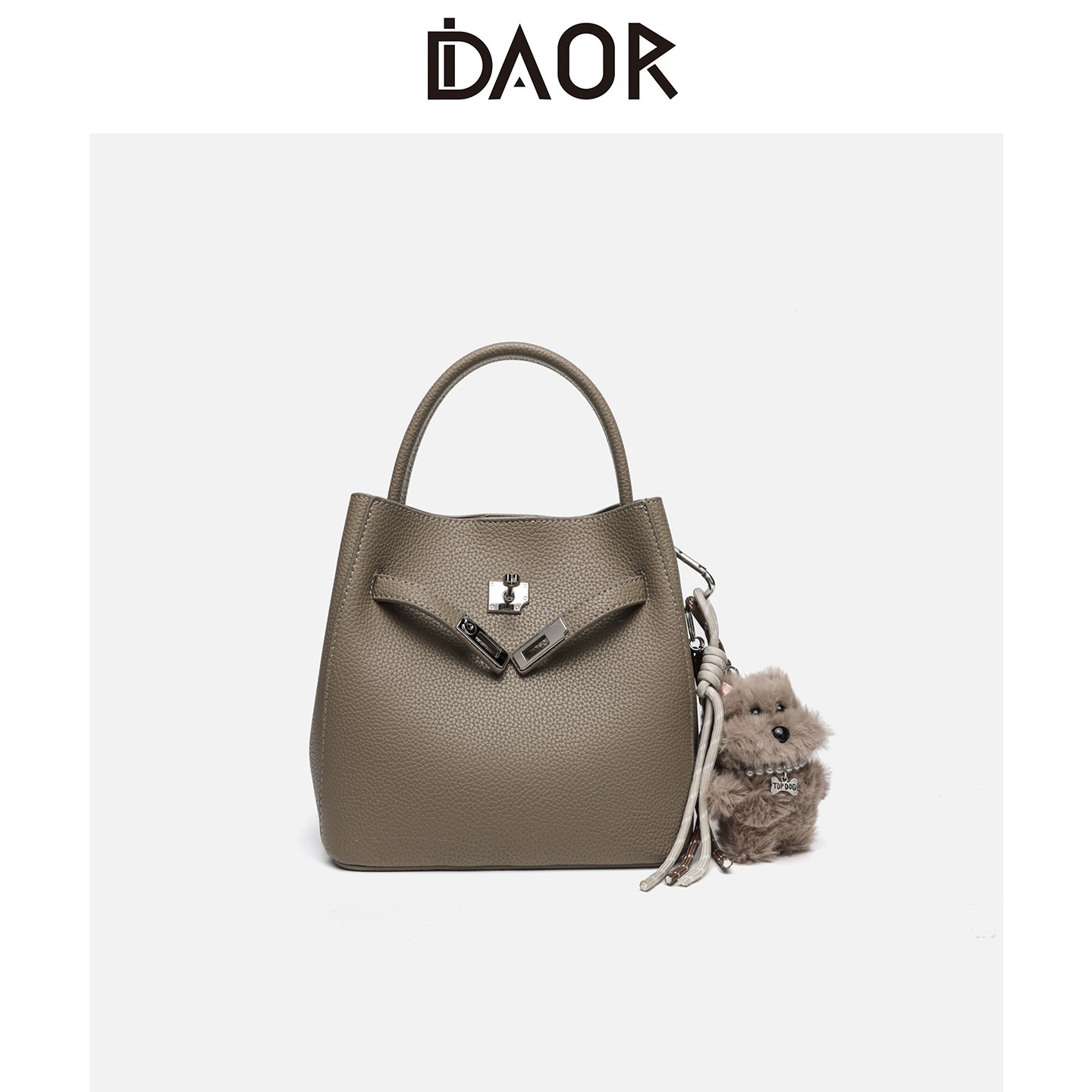 DAOR荔枝纹牛皮菜篮子水桶包包女2026新款高级感手提包单肩斜挎包,箱包皮具/热销女包/男包,水桶包,淘宝优惠券,粉丝福利购,淘宝优惠卷