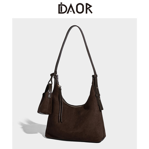 DAOR原创麂皮绒hobo腋下饺子包