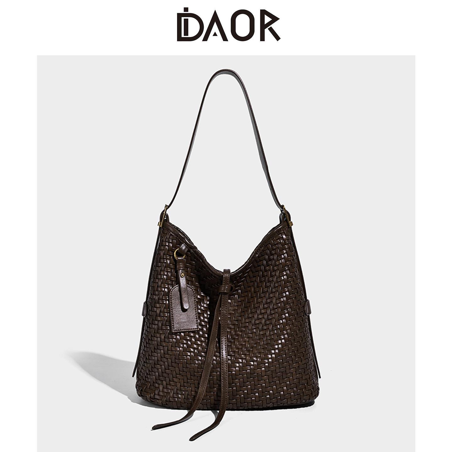 DAOR原创设计通勤牛皮编织托特包