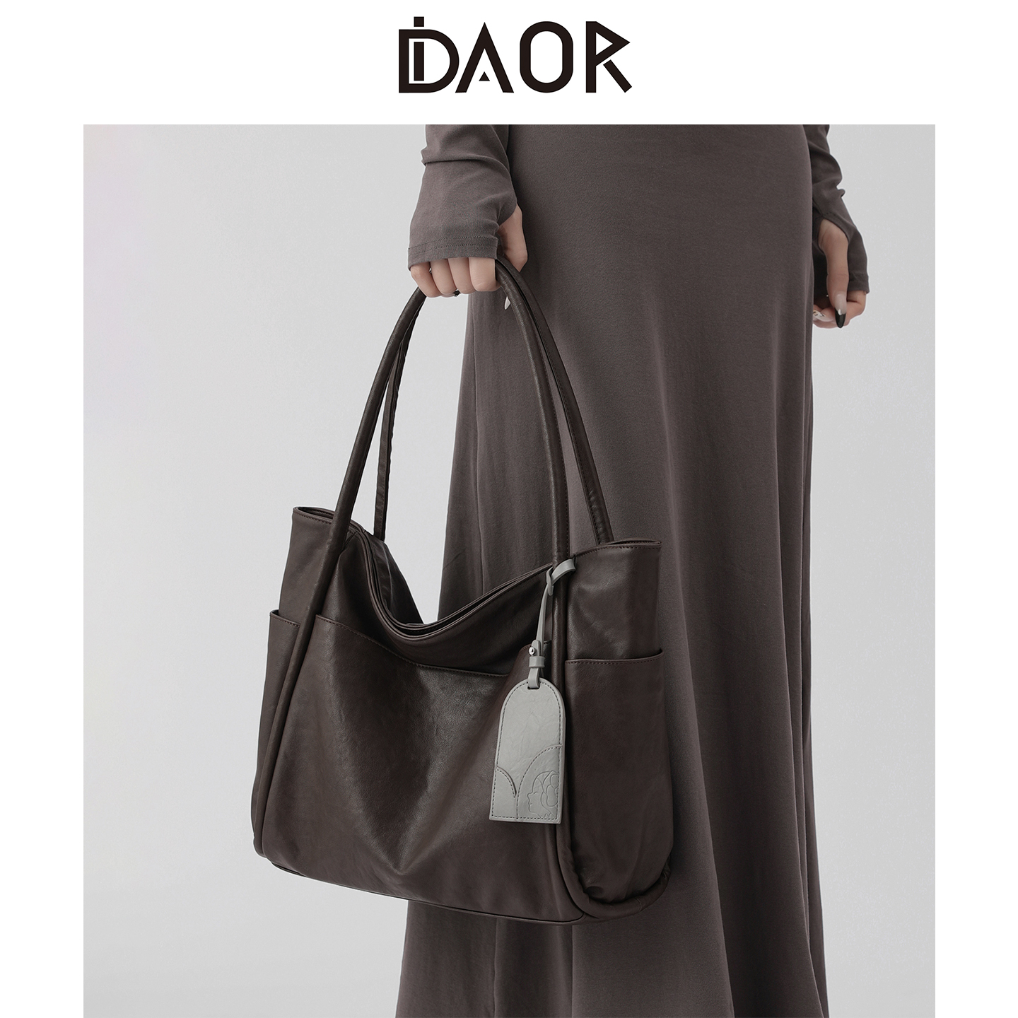 DAOR真皮小众大容量通勤托特包