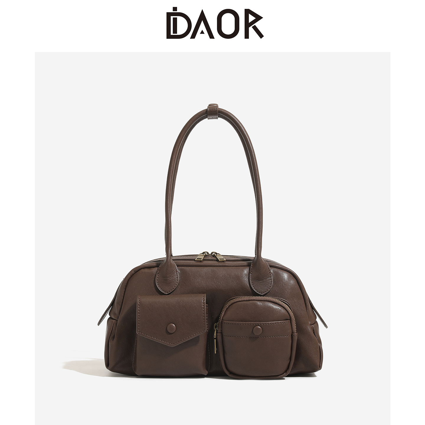 DAOR真皮高级感波士顿保龄球包