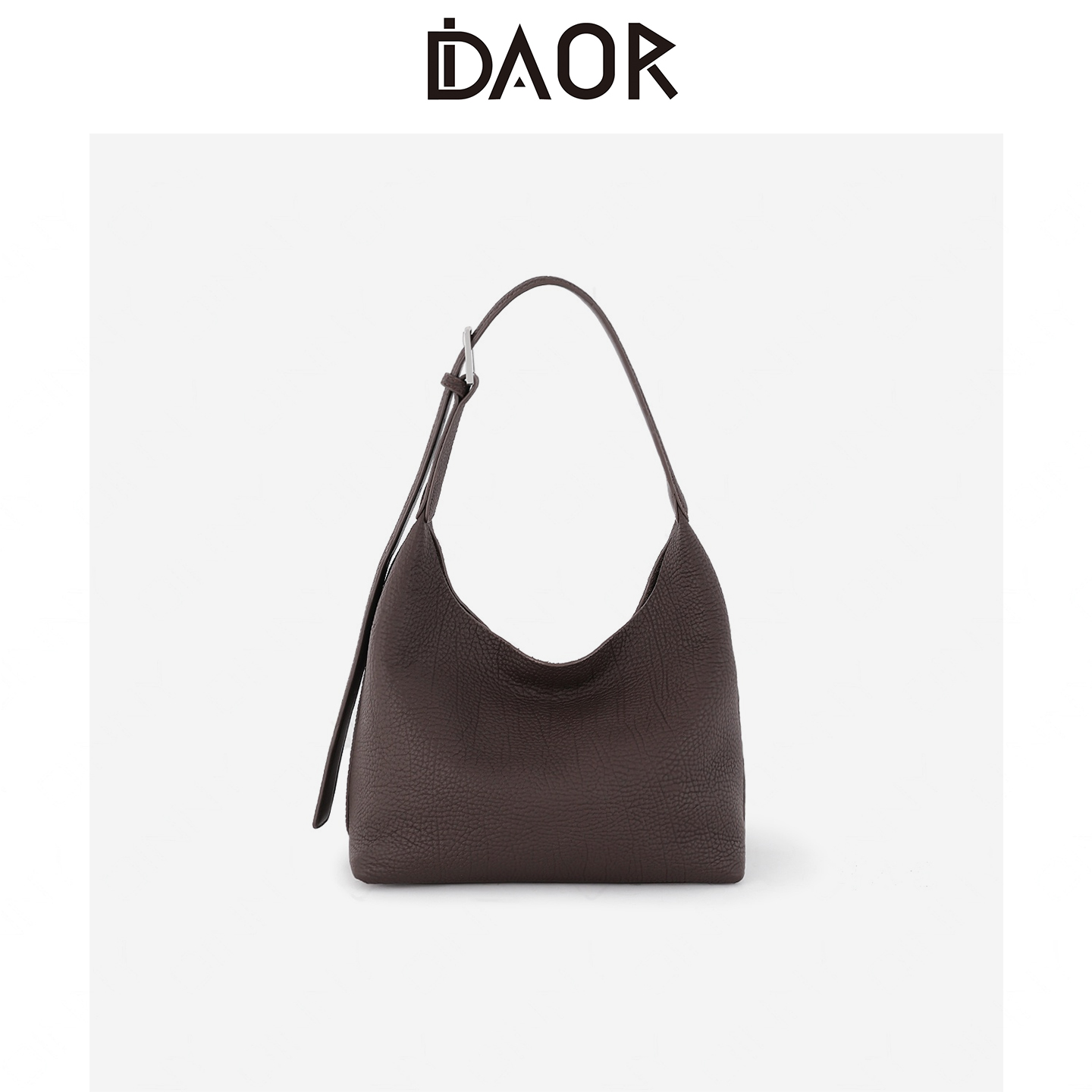 DAOR小众复古通勤简约真皮水桶包