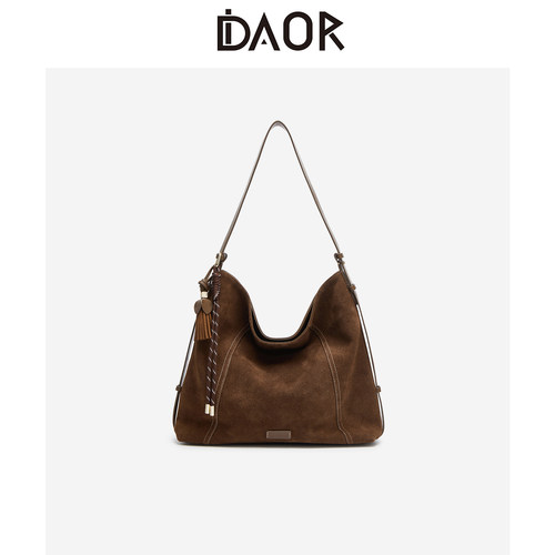 DAOR流浪摩卡麂皮绒大容量托特包
