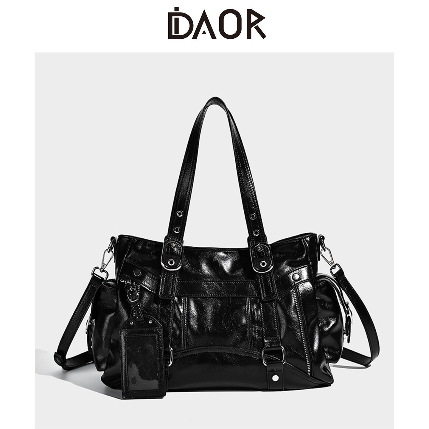 DAOR原创设计时尚铆钉机车托特包