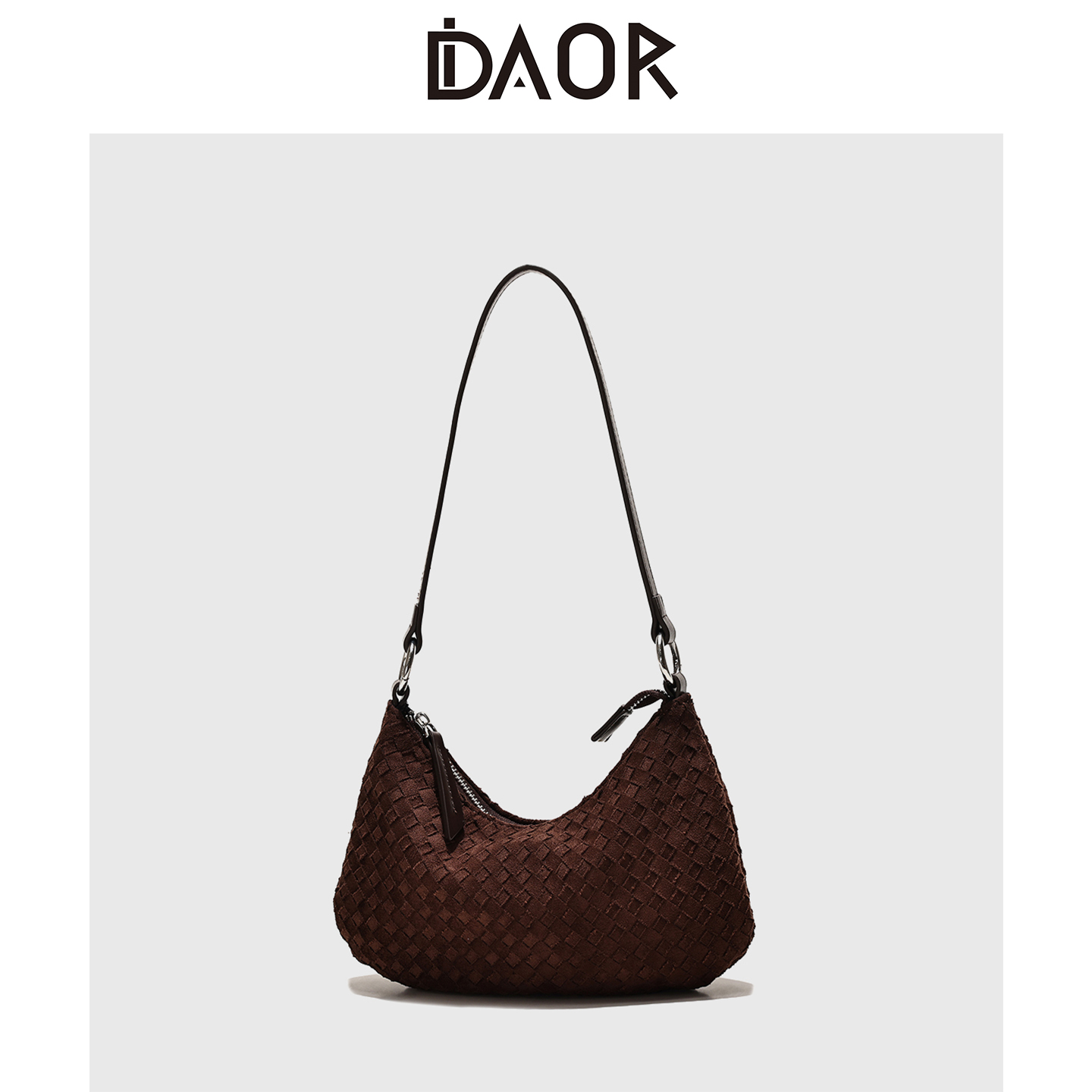 DAOR麂皮绒编织包高级感腋下包